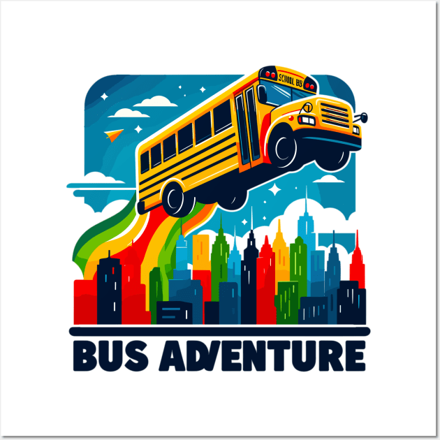 School Bus Adventure Wall Art by Vehicles-Art